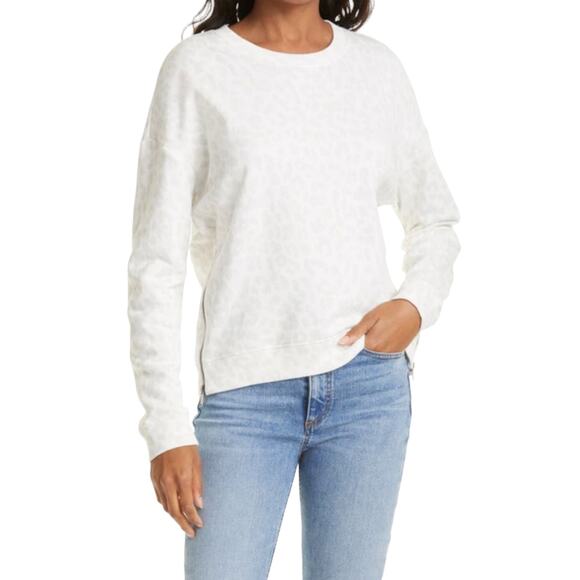 Rails Marlo Grey Jaguar Side Zip Pullover Cotton Sweater - Picture 1 of 12